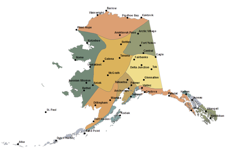 Kairos Prison Ministry of Alaska Ministry Map